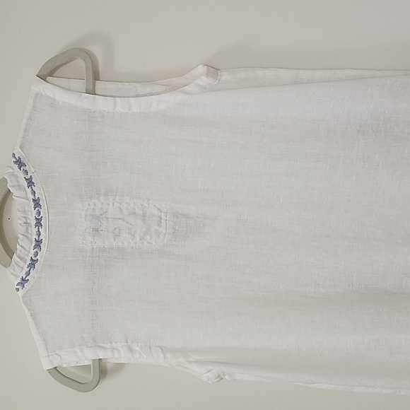 Jonny Was Pete & Greta White 100% Linen Chunky Tassel Boho Drop Waist Dress XS - Picture 11 of 16